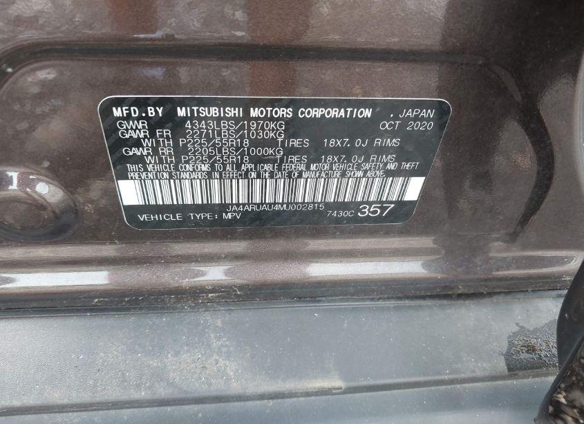 Photo 9 of 2021 Mitsubishi Outlander SPORT 2.0 ES AWC (VIN JA4ARUAU4MU002815)