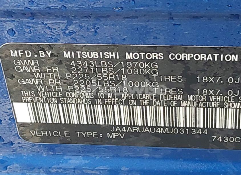 Photo 9 of 2021 Mitsubishi Outlander SPORT 2.0 BE AWC/2.0 ES AWC/2.0 LE AWC/2.0 SE AWC (VIN JA4ARUAU4MU031344)