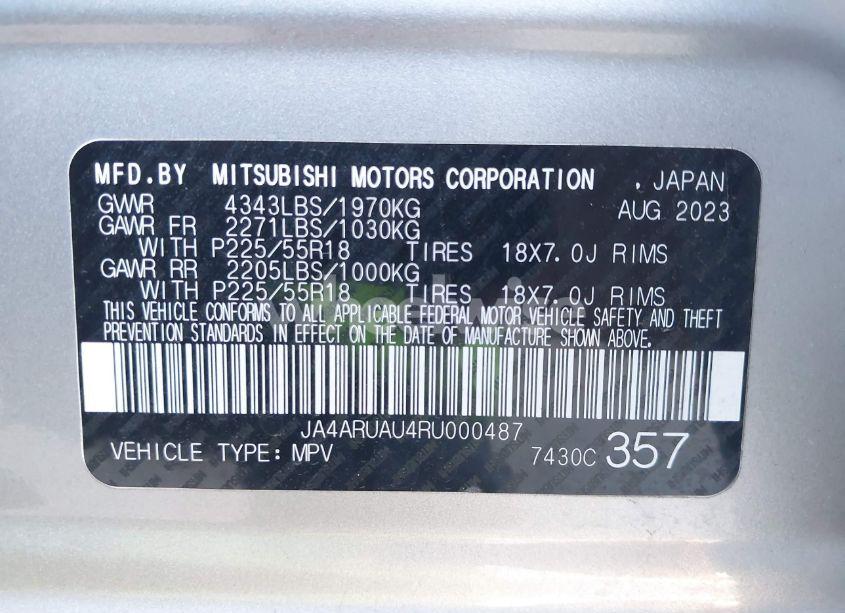 Photo 9 of 2024 Mitsubishi Outlander SPORT 2.0 ES (VIN JA4ARUAU4RU000487)