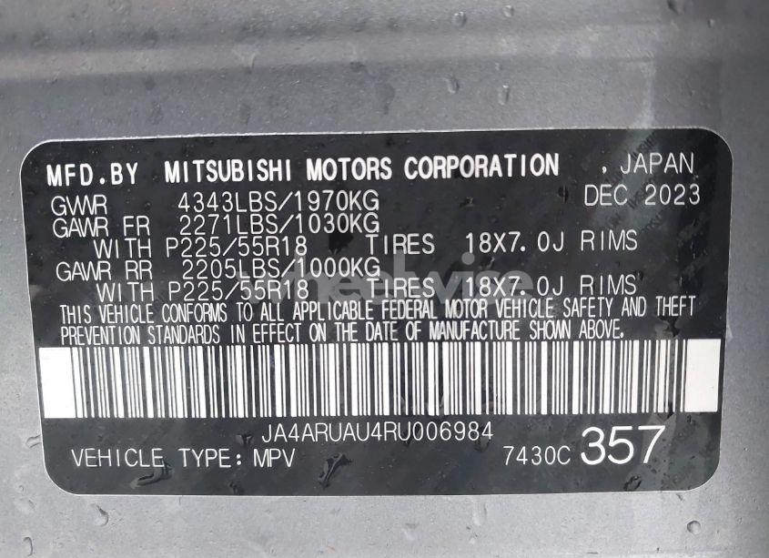 Photo 9 of 2024 Mitsubishi Outlander SPORT 2.0 ES AWC (VIN JA4ARUAU4RU006984)