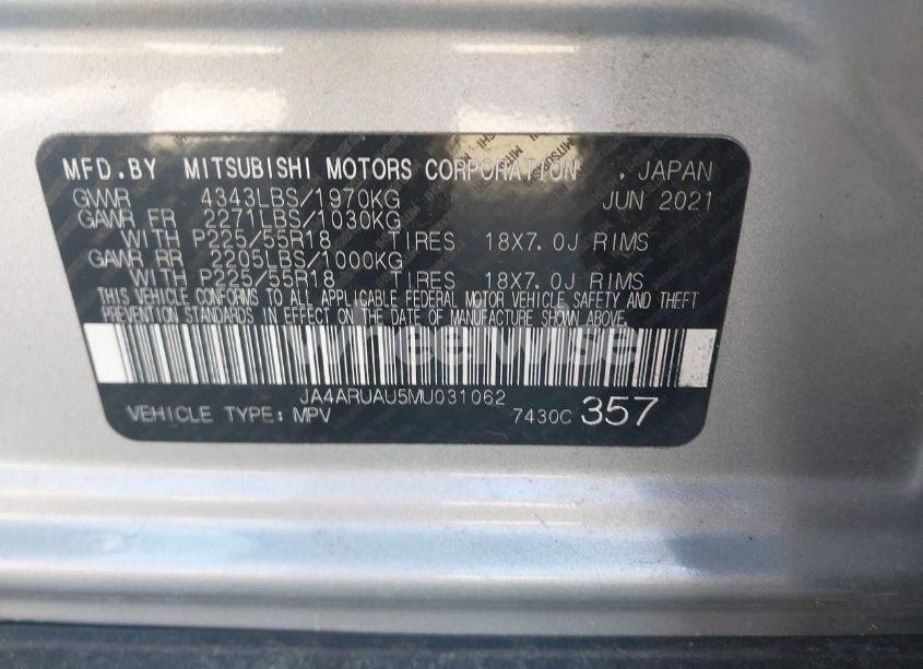Photo 9 of 2021 Mitsubishi Outlander SPORT 2.0 BE AWC/2.0 ES AWC/2.0 LE AWC/2.0 SE AWC (VIN JA4ARUAU5MU031062)