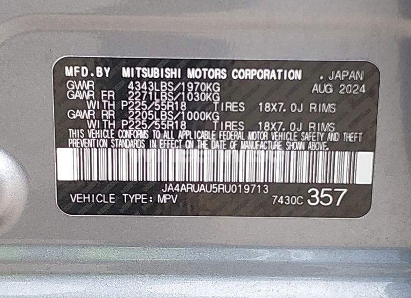 Photo 9 of 2024 Mitsubishi Outlander SPORT 2.0 ES AWC/2.0 RALLIART AWC/2.0 S AWC/ES/LE/RALLIART/S/SE/TRAIL EDITION (VIN JA4ARUAU5RU019713)