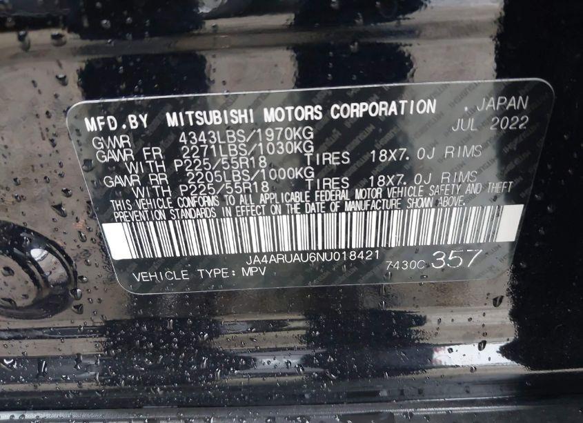 Photo 9 of 2022 Mitsubishi Outlander SPORT 2.0 BE /2.0 ES /2.0 LE /2.0 SE /2.0 SE SPECIAL EDITION (VIN JA4ARUAU6NU018421)