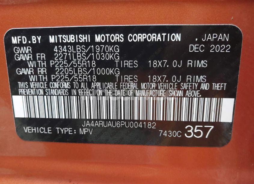 Photo 9 of 2023 Mitsubishi Outlander SPORT 2.0 ES /2.0 LE /2.0 RALLIART /2.0 S /2.0 SE (VIN JA4ARUAU6PU004182)