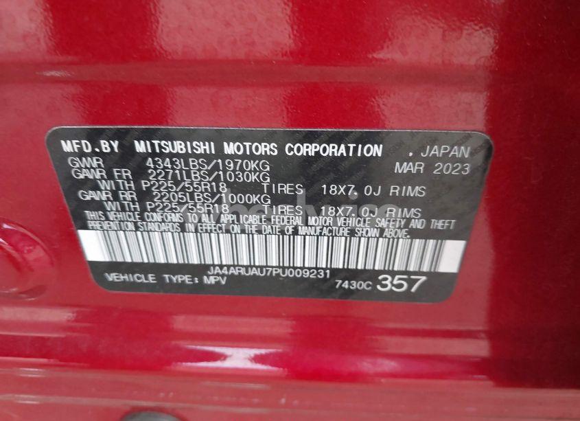 Photo 9 of 2023 Mitsubishi Outlander SPORT 2.0 LE AWC (VIN JA4ARUAU7PU009231)