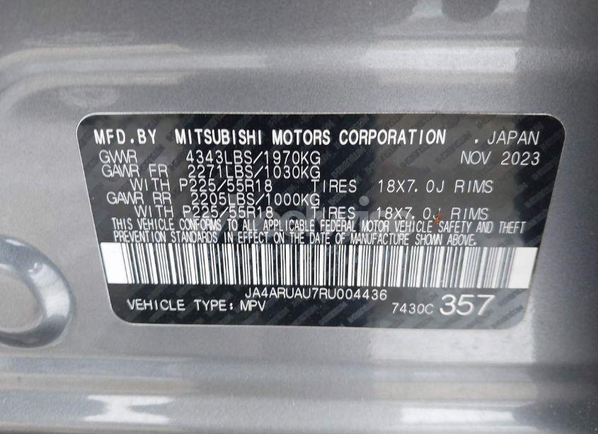 Photo 9 of 2024 Mitsubishi Outlander SPORT 2.0 ES AWC/2.0 RALLIART AWC/2.0 S AWC/ES/LE/RALLIART/S/SE/TRAIL EDITION (VIN JA4ARUAU7RU004436)