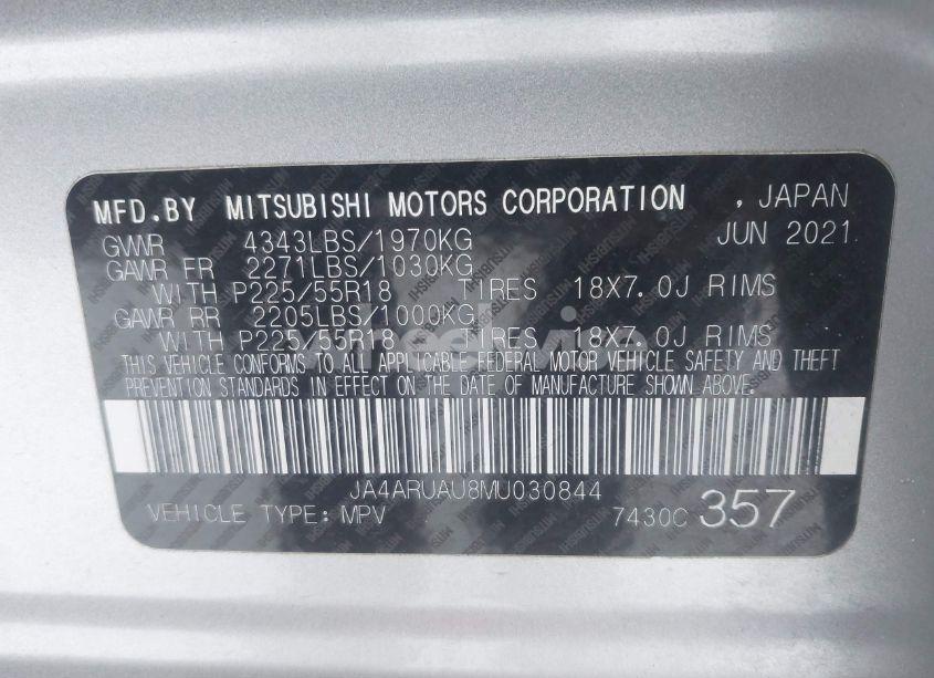 Photo 9 of 2021 Mitsubishi Outlander SPORT 2.0 BE AWC/2.0 ES AWC/2.0 LE AWC/2.0 SE AWC (VIN JA4ARUAU8MU030844)