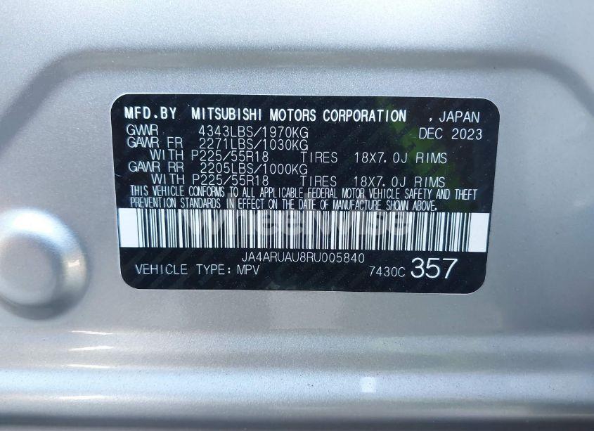 Photo 9 of 2024 Mitsubishi Outlander SPORT 2.0 ES (VIN JA4ARUAU8RU005840)