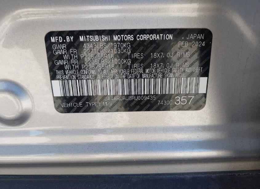 Photo 9 of 2024 Mitsubishi Outlander SPORT 2.0 ES AWC/2.0 LE AWC/2.0 RALLIART AWC/2.0 S AWC/2.0 SE AWC (VIN JA4ARUAU8RU009435)