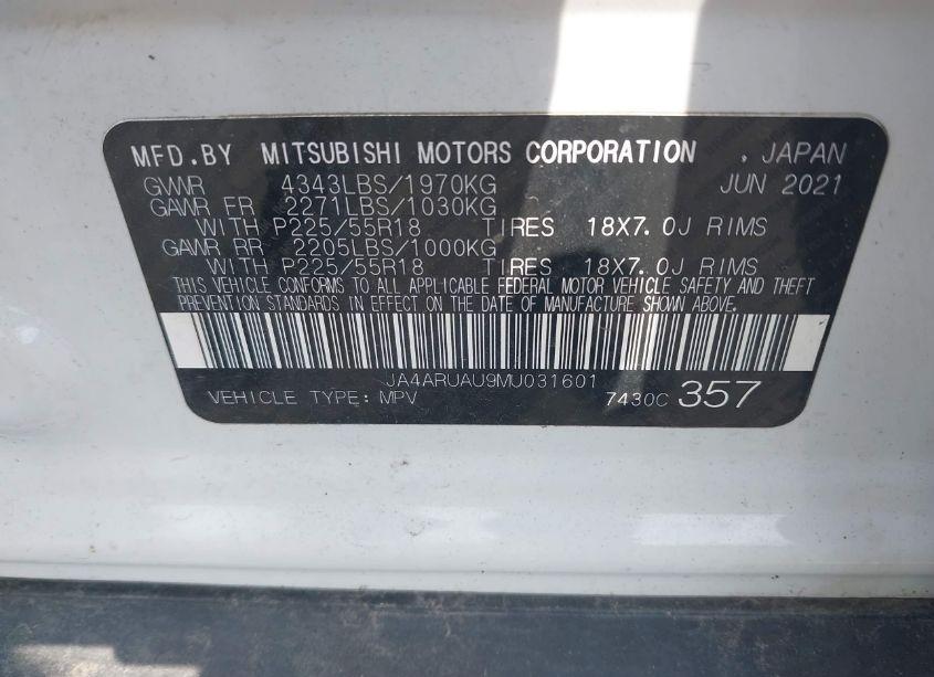 Photo 9 of 2021 Mitsubishi Outlander SPORT 2.0 BE AWC/2.0 ES AWC/2.0 LE AWC/2.0 SE AWC (VIN JA4ARUAU9MU031601)