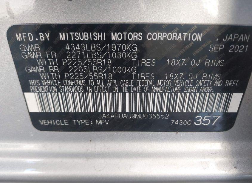 Photo 9 of 2021 Mitsubishi Outlander SPORT 2.0 BE /2.0 ES /2.0 LE /2.0 SE (VIN JA4ARUAU9MU035552)