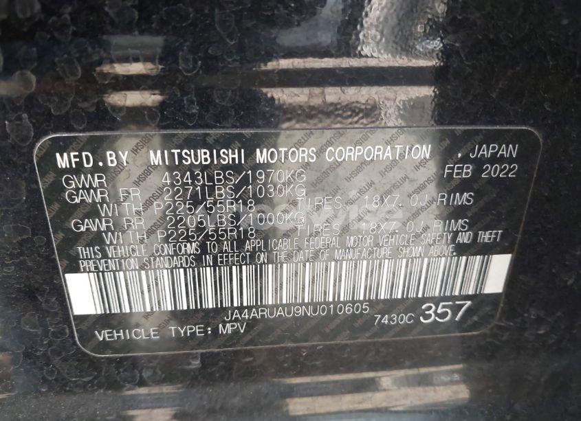 Photo 9 of 2022 Mitsubishi Outlander SPORT 2.0 SE AWC (VIN JA4ARUAU9NU010605)