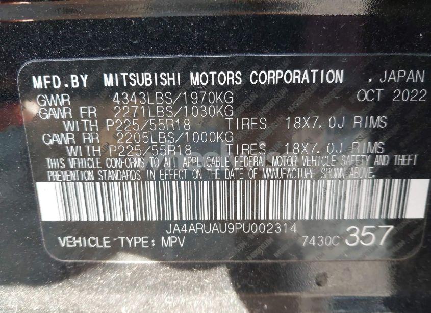Photo 9 of 2023 Mitsubishi Outlander SPORT (VIN JA4ARUAU9PU002314)