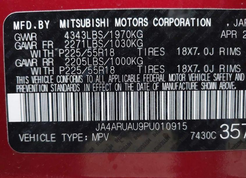 Photo 9 of 2023 Mitsubishi Outlander SPORT 2.0 ES (VIN JA4ARUAU9PU010915)