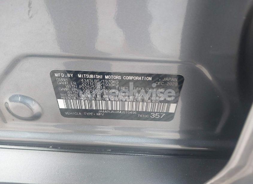 Photo 9 of 2021 Mitsubishi Outlander SPORT 2.0 BE AWC/2.0 ES AWC/2.0 LE AWC/2.0 SE AWC (VIN JA4ARUAUXMU010496)