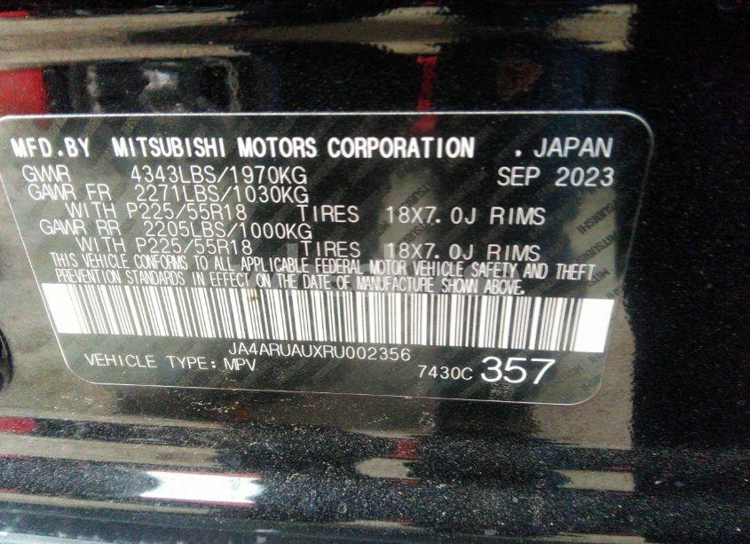 Photo 9 of 2024 Mitsubishi Outlander SPORT 2.0 LE (VIN JA4ARUAUXRU002356)