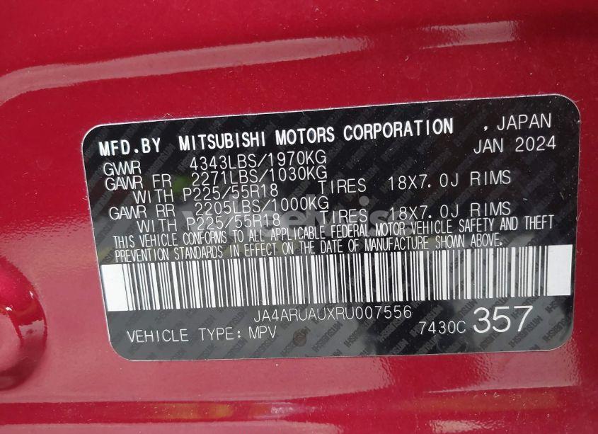 Photo 9 of 2024 Mitsubishi Outlander SPORT 2.0 ES AWC/2.0 LE AWC/2.0 RALLIART AWC/2.0 S AWC/2.0 SE AWC (VIN JA4ARUAUXRU007556)