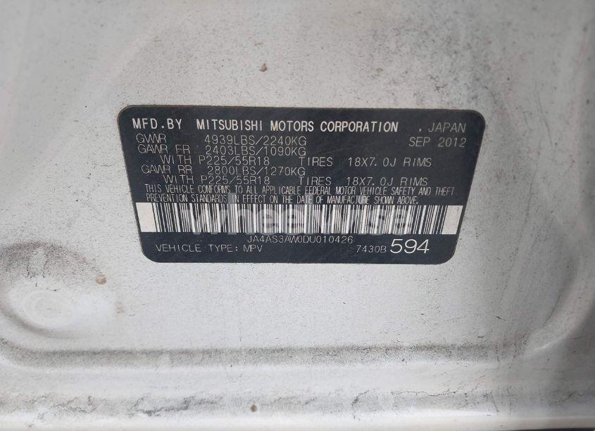 Photo 9 of 2013 Mitsubishi Outlander SE (VIN JA4AS3AW0DU010426)