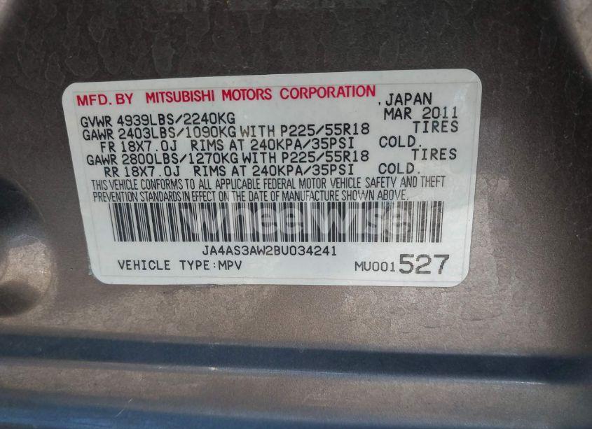 Photo 9 of 2011 Mitsubishi Outlander SE (VIN JA4AS3AW2BU034241)