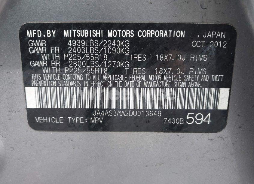 Photo 9 of 2013 Mitsubishi Outlander SE (VIN JA4AS3AW2DU013649)