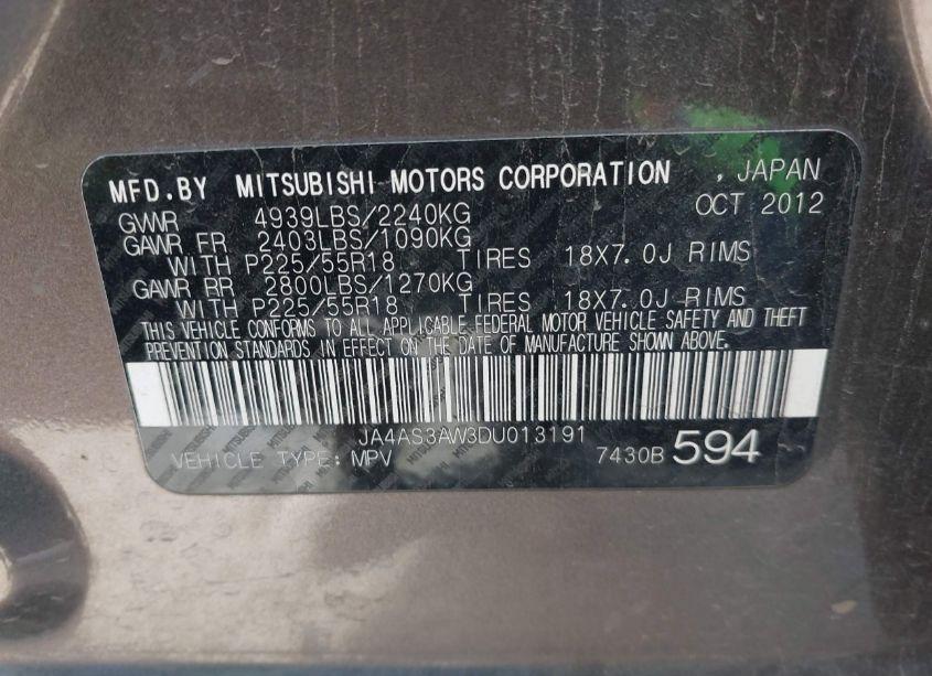 Photo 9 of 2013 Mitsubishi Outlander SE (VIN JA4AS3AW3DU013191)