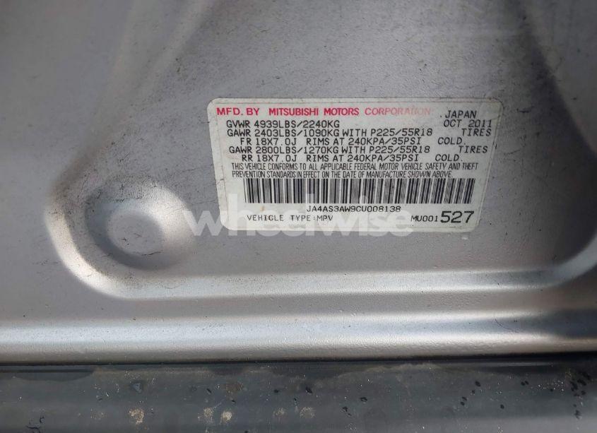 Photo 9 of 2012 Mitsubishi Outlander SE (VIN JA4AS3AW9CU008138)