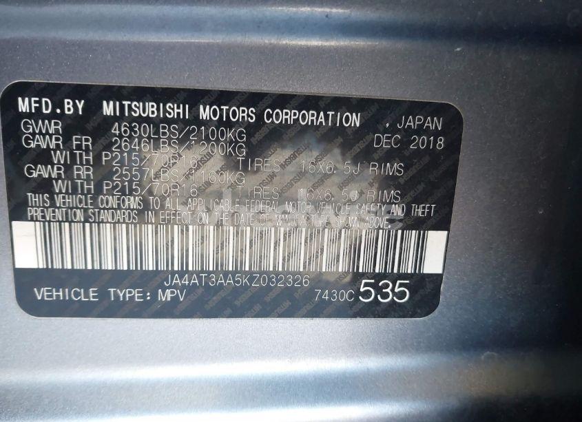 Photo 9 of 2019 Mitsubishi Eclipse CROSS ES (VIN JA4AT3AA5KZ032326)