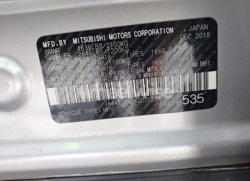 Photo 9 of 2019 Mitsubishi Eclipse CROSS ES (VIN JA4AT3AA6KZ035204)