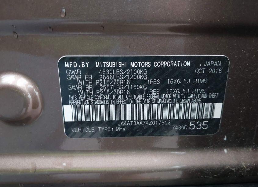 Photo 9 of 2019 Mitsubishi Eclipse CROSS ES (VIN JA4AT3AA7KZ017603)