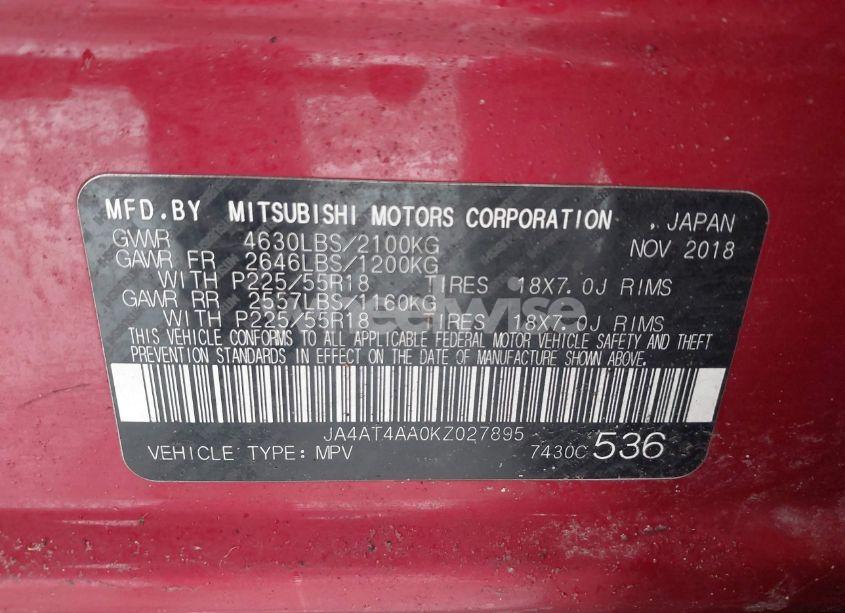 Photo 9 of 2019 Mitsubishi Eclipse CROSS SP (VIN JA4AT4AA0KZ027895)