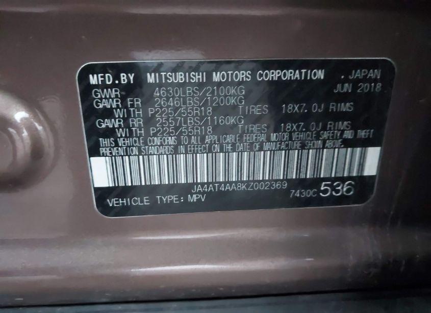 Photo 9 of 2019 Mitsubishi Eclipse CROSS LE (VIN JA4AT4AA8KZ002369)