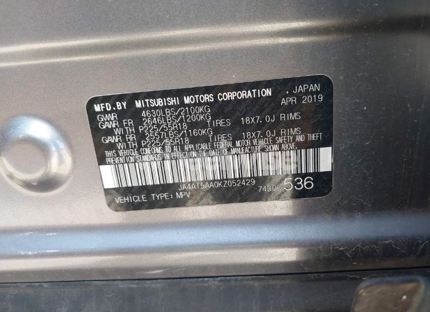 Photo 9 of 2019 Mitsubishi Eclipse CROSS SEL (VIN JA4AT5AA0KZ052429)