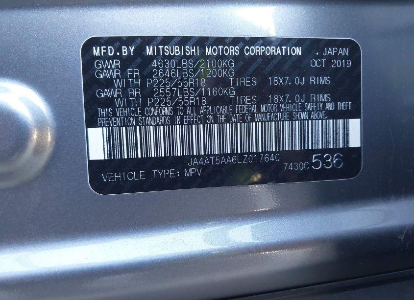 Photo 9 of 2020 Mitsubishi Eclipse CROSS SE 1.5T AWC/SEL 1.5T AWC (VIN JA4AT5AA6LZ017640)