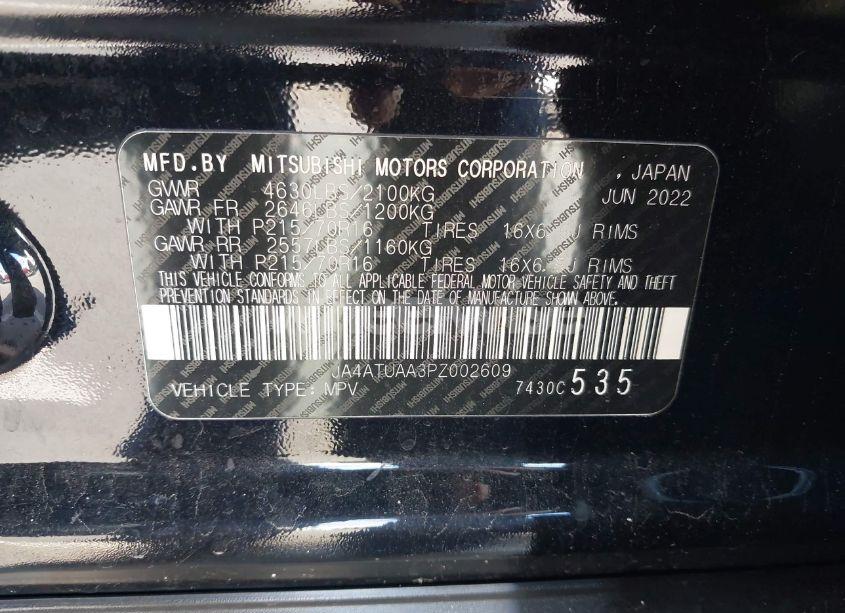 Photo 9 of 2023 Mitsubishi Eclipse CROSS ES S-AWC (VIN JA4ATUAA3PZ002609)