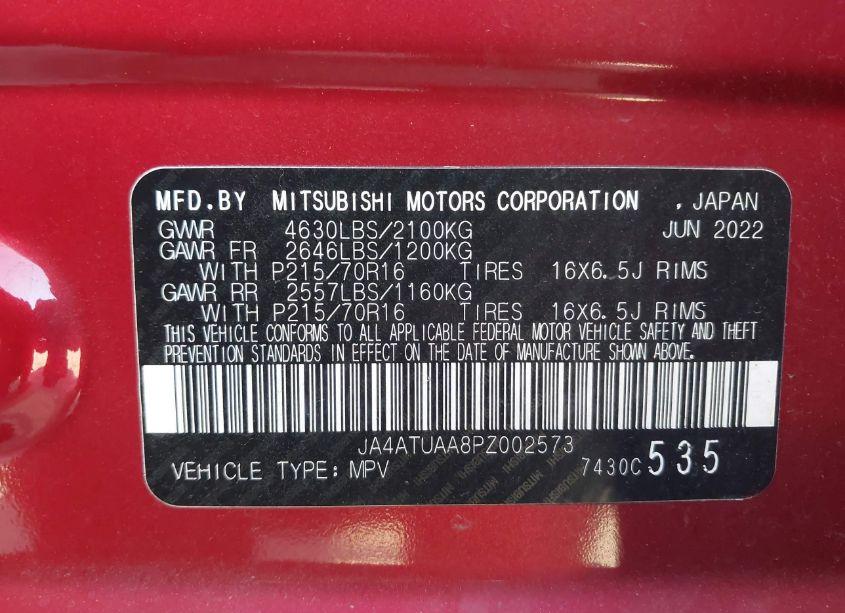 Photo 9 of 2023 Mitsubishi Eclipse CROSS ES (VIN JA4ATUAA8PZ002573)