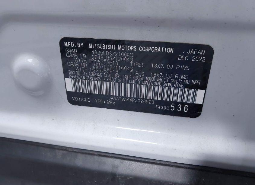 Photo 9 of 2023 Mitsubishi Eclipse CROSS LE (VIN JA4ATVAA4PZ028528)