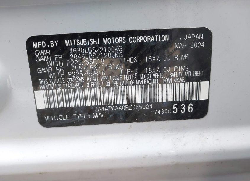 Photo 9 of 2024 Mitsubishi Eclipse CROSS SEL (VIN JA4ATWAA0RZ055024)