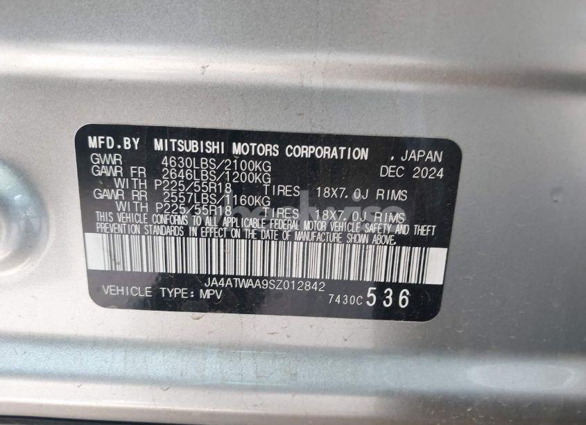 Photo 9 of 2025 Mitsubishi Eclipse CROSS BLACK EDITION S-AWC/SE S-AWC/SEL S-AWC (VIN JA4ATWAA9SZ012842)