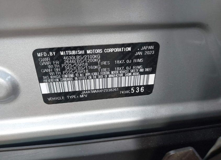 Photo 9 of 2023 Mitsubishi Eclipse CROSS SE /SEL (VIN JA4ATWAAXPZ038261)