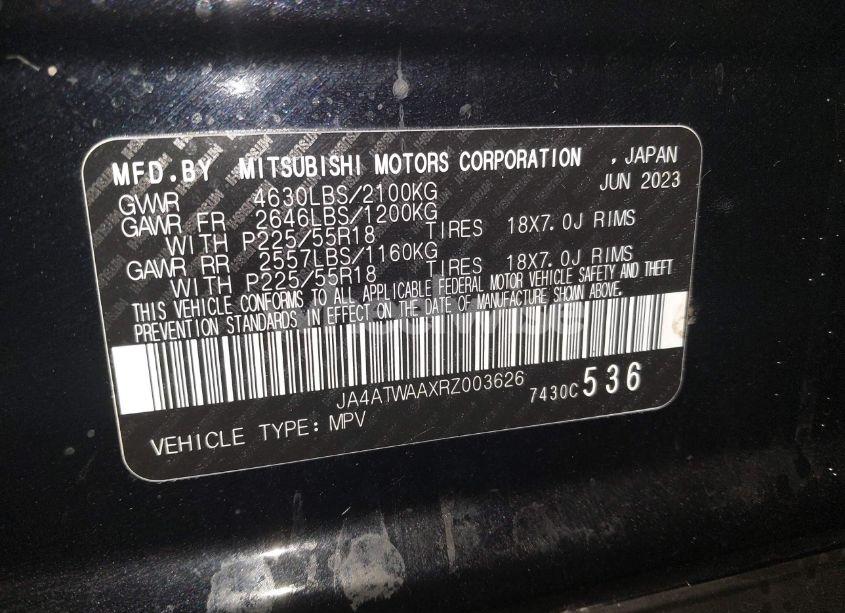 Photo 9 of 2024 Mitsubishi Eclipse CROSS SEL (VIN JA4ATWAAXRZ003626)