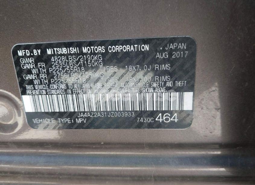 Photo 9 of 2018 Mitsubishi Outlander ES (VIN JA4AZ2A31JZ003933)