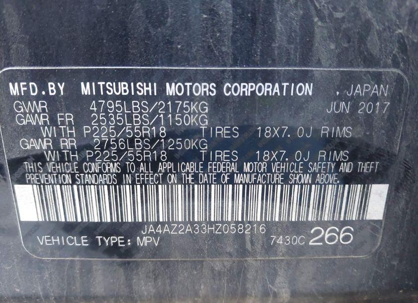 Photo 9 of 2017 Mitsubishi Outlander ES (VIN JA4AZ2A33HZ058216)