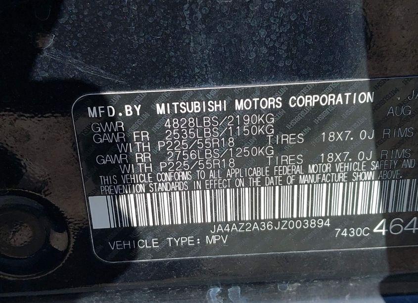 Photo 9 of 2018 Mitsubishi Outlander ES (VIN JA4AZ2A36JZ003894)