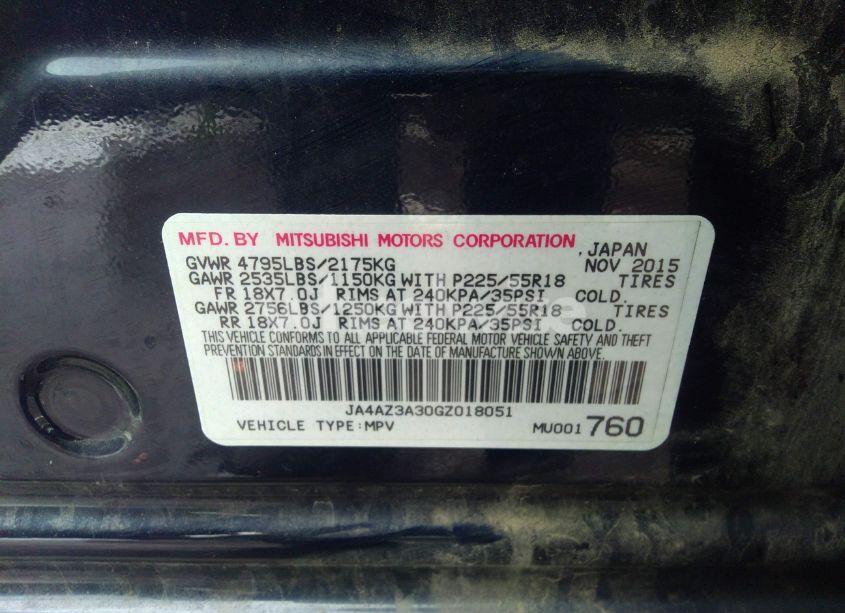 Photo 9 of 2016 Mitsubishi Outlander SE (VIN JA4AZ3A30GZ018051)