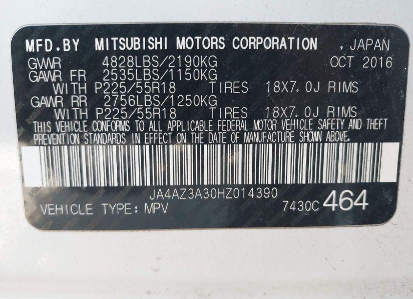 Photo 9 of 2017 Mitsubishi Outlander SE/SEL (VIN JA4AZ3A30HZ014390)
