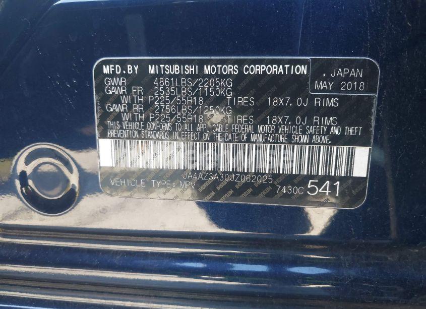 Photo 9 of 2018 Mitsubishi Outlander ES (VIN JA4AZ3A30JZ062025)