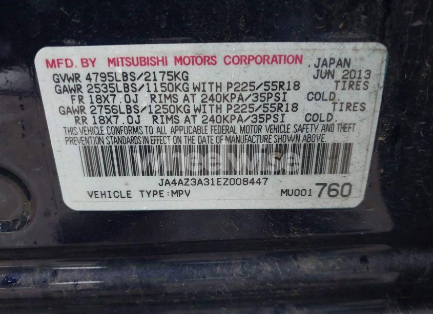 Photo 9 of 2014 Mitsubishi Outlander SE (VIN JA4AZ3A31EZ008447)