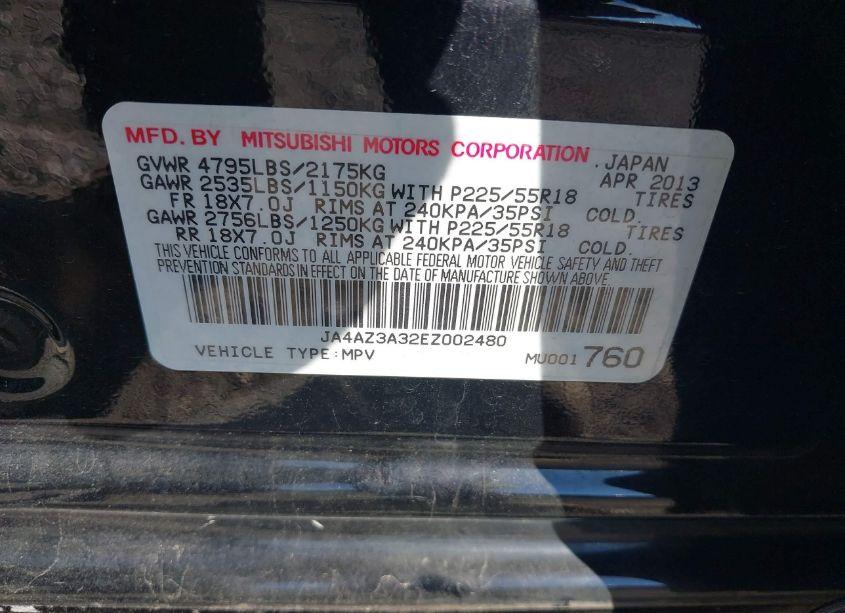 Photo 9 of 2014 Mitsubishi Outlander SE (VIN JA4AZ3A32EZ002480)