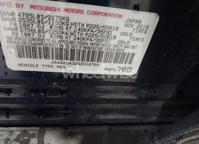 Photo 9 of 2016 Mitsubishi Outlander SE (VIN JA4AZ3A32GZ016768)