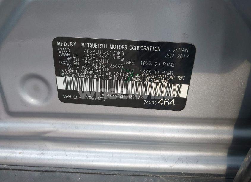 Photo 9 of 2017 Mitsubishi Outlander SEL (VIN JA4AZ3A32HZ031773)